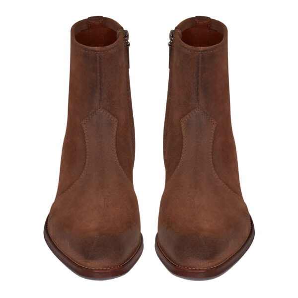 Giày Saint Laurent Wyatt Zipped Boots In Suede 66928525T002749 - Ảnh 3