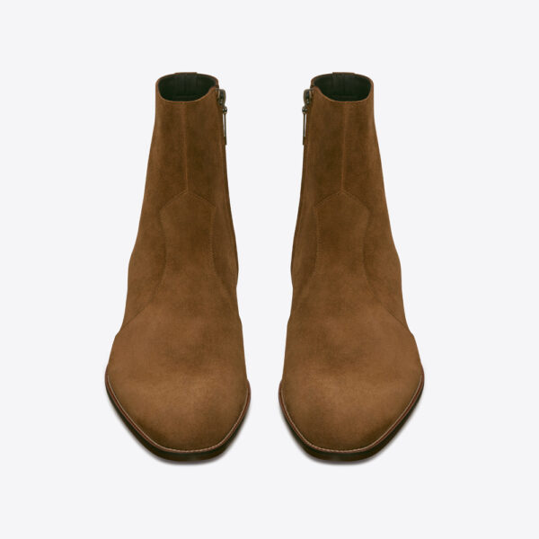 Giày Saint Laurent Wyatt Zipped Boots In Suede 6491031NZ002635 - Ảnh 2