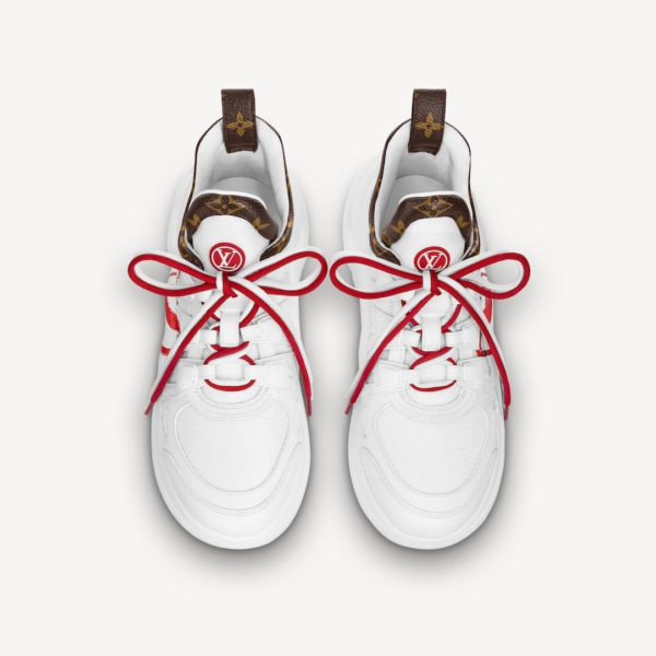 Giày Louis Vuitton Low-Top Sneaker White Red Heart 1A99FL - Ảnh 4