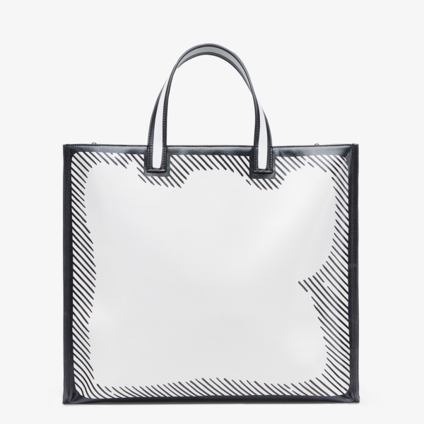 Túi Fendi White Glazed Canvas Bag 8BH357ADBMF1C7A - Ảnh 6