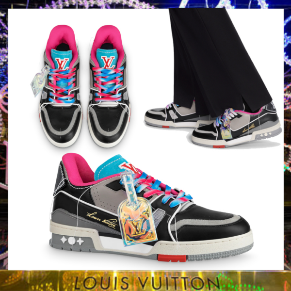 Giày Louis Vuitton LV Trainers 'Purple Black' 1A8Q9N - Ảnh 5