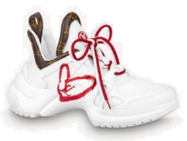 Giày Louis Vuitton Low-Top Sneaker White Red Heart 1A99FL