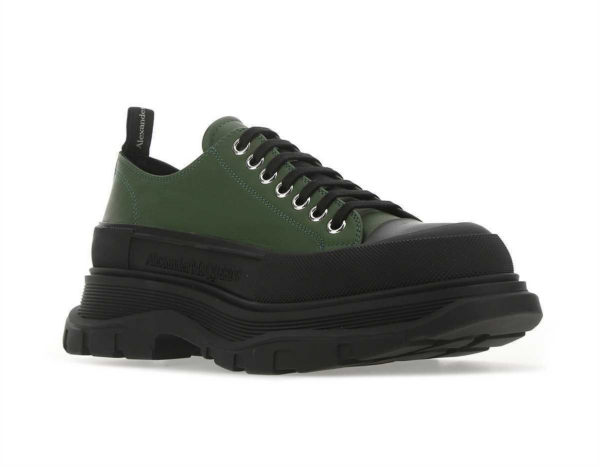 Giày Alexander McQueen Green Leather Tread Slick 627225-WHZP2-3054 - Ảnh 2
