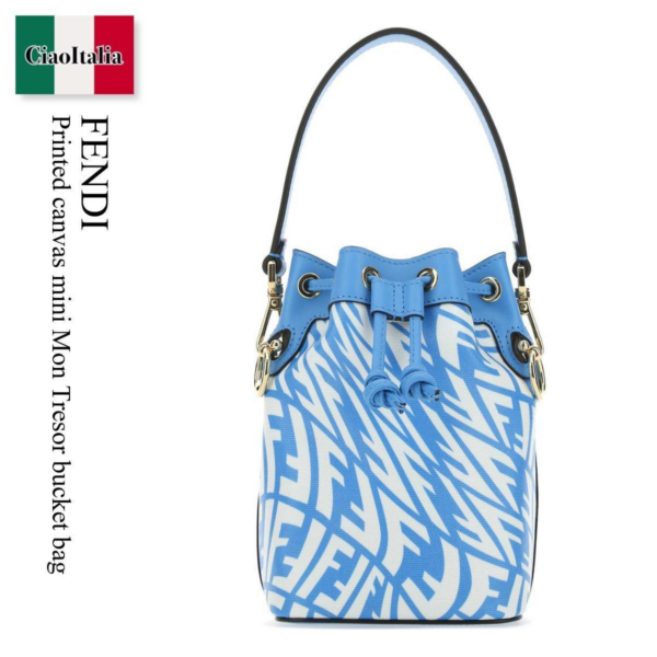 Túi Fendi Ff Vertigo Canvas & Leather Satchel 'Blue' 8BS010-AFL1-F1E8L - Ảnh 2