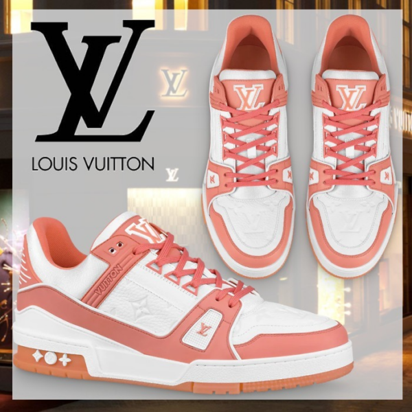 Giày Louis Vuitton Trainer Sneaker 'Pink Chalk' 1A8KC8 - Ảnh 3