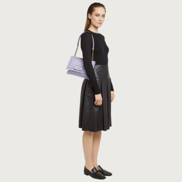 Túi Salvatore Ferragamo Ladies Poppy Viva Bow 'Spring Crocus' 210363-745129 - Ảnh 2