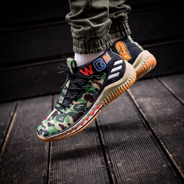 Giày Adidas A Bathing Ape x Dame 4 'Green Camo' AP9974 - Ảnh 3