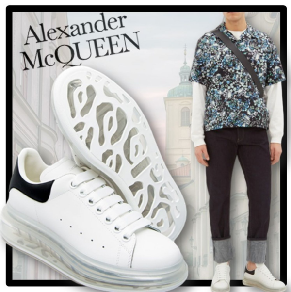 Giày Alexander McQueen Sneaker Clear Sole 'Black White' 604232-WHX98-9061 - Ảnh 4