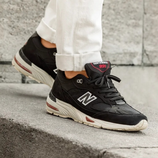 Giày New Balance 991 Made In England 'Black Red' M991NKR - Ảnh 4