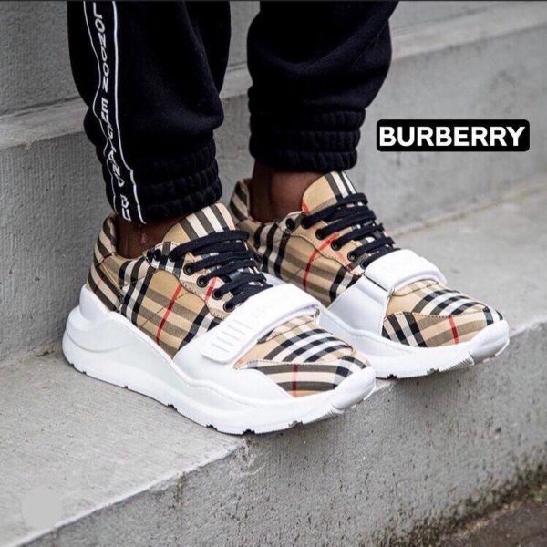 Giày Burberry Vintage Check Cotton Beige 8046826 - Ảnh 4