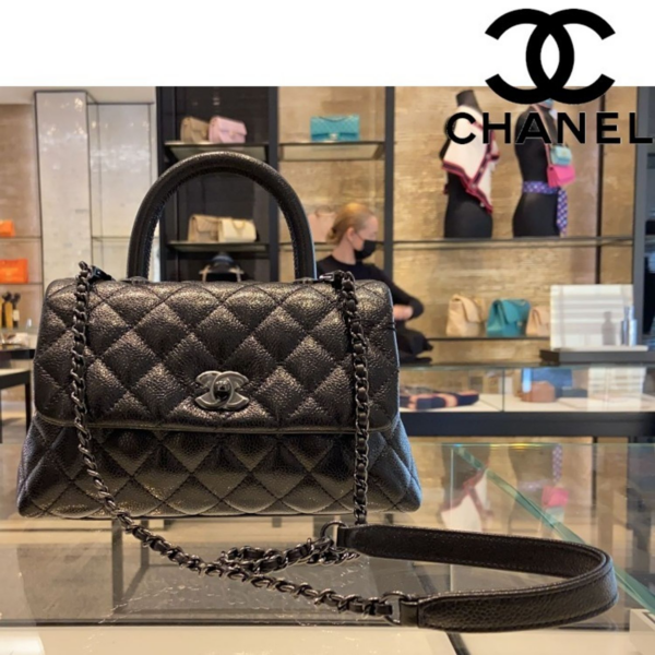 Túi Chanel Small Coco Handle Bag Black A92990-B03403-94305 - Ảnh 2