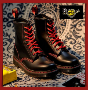Alternative view of Giày Dr. Martens 1460 Contrast Stitch Ankle Boots 'Red' 25827001