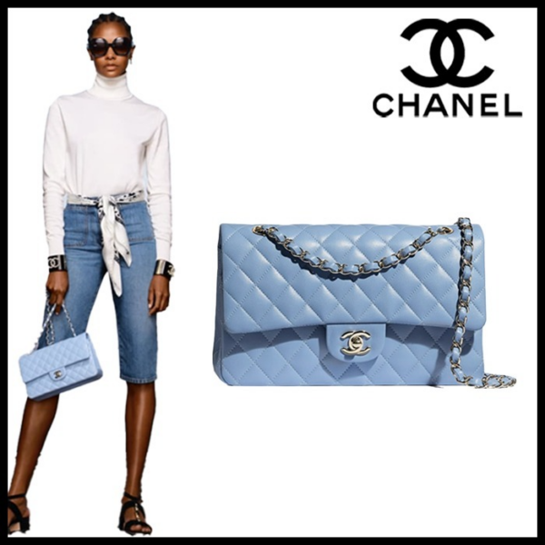 Túi Chanel Classic Handbag Lambskin Sky Blue A01112-Y04059-NA104 - Ảnh 2