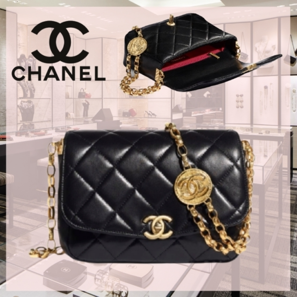Túi Chanel Folding Bag Sheepskin Black AS2222-B04424-94305 - Ảnh 2
