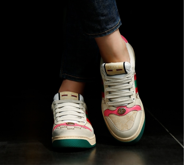 Giày Gucci Wmns Screener 'Distressed Pink Green' 570443-9Y920-9665 - Ảnh 3