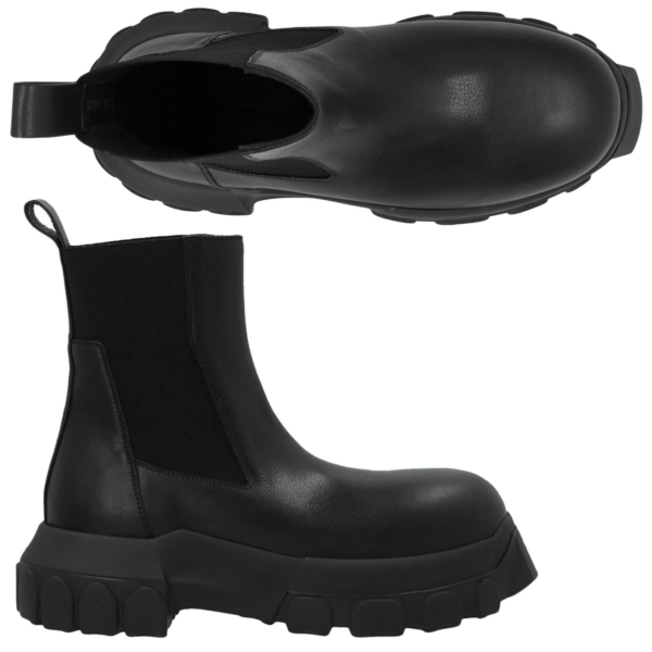 Giày Rick Owens Chunky Black Leather Boots RP02A7881LDE-99 - Ảnh 2