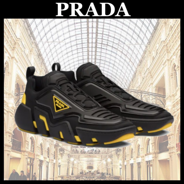 Giày Prada Tecno Stretch Black Yellow 2EG314_3LCW_F00ZH - Ảnh 3
