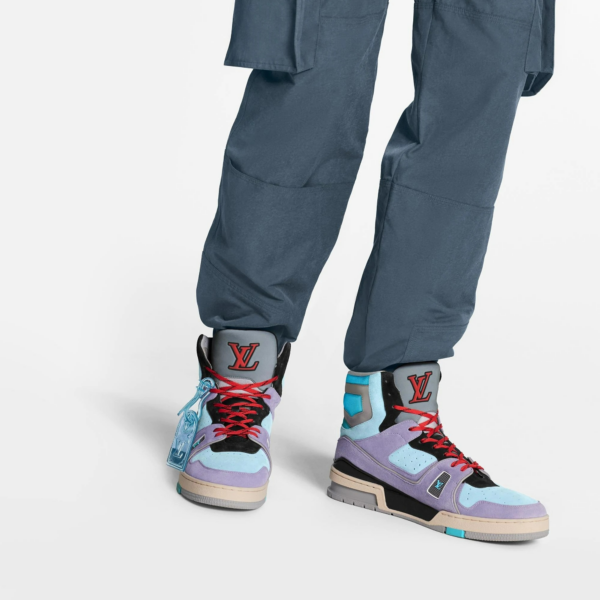 Giày Louis Vuitton Trainer Sneaker Boot 'Purple' 1A7R0P - Ảnh 4