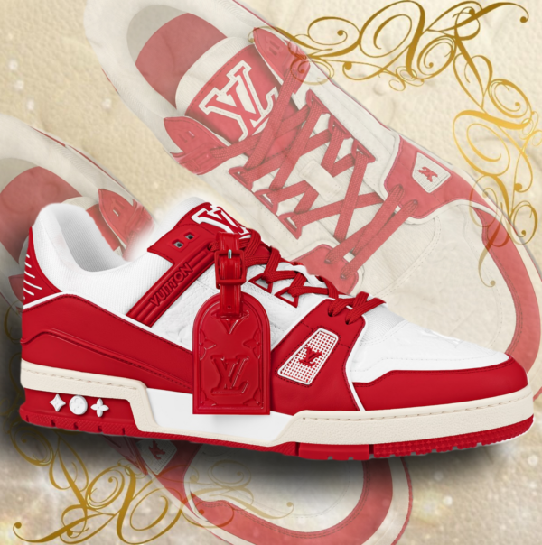 Giày Louis Vuitton Trainer 'Red White' 1A8PJW - Ảnh 9