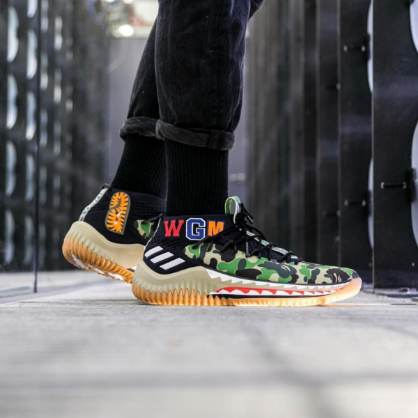 Giày Adidas A Bathing Ape x Dame 4 'Green Camo' AP9974 - Ảnh 4