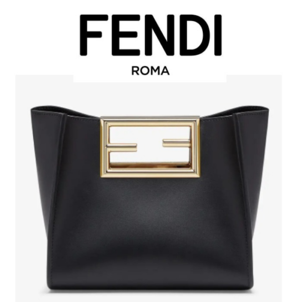 Túi Fendi Casual Style 2WAY Plain Logo Handbags 'Black' 8BS054-AAIW-F0KUR - Ảnh 2