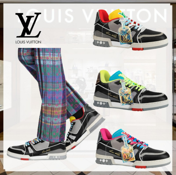 Giày Louis Vuitton Trainer Monogram Red Yellow 1A8Q95 - Ảnh 4
