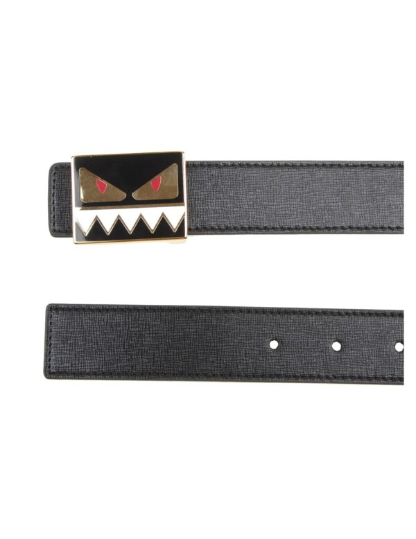 Thắt Lưng Fendi Leather Belt With Mostrino Buckle In Black 8C0559F09F0KUR - Ảnh 2