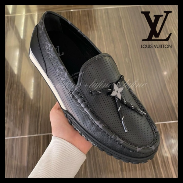 Giày Louis Vuitton LV Racer Moccasins 'Black' 1A9ZH6 - Ảnh 5