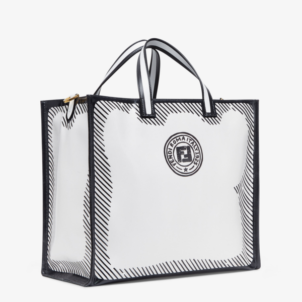 Túi Fendi White Glazed Canvas Bag 8BH357ADBMF1C7A - Ảnh 5