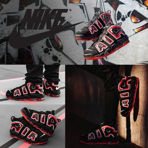 Giày Nike Air More Uptempo 'Black White Laser Crimson' CJ6129-001 - Ảnh 3