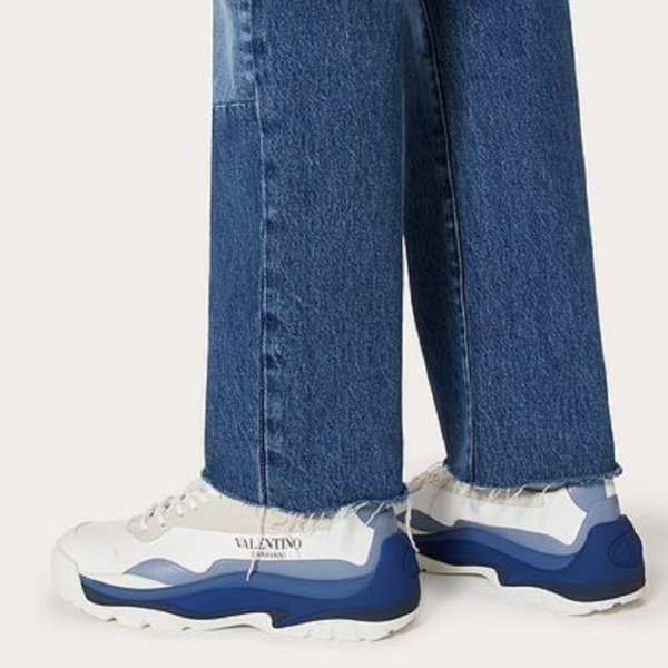 Giày Valentino Gumboy Calfskin Sneakers Blue WY2S0B17MQBN74 - Ảnh 5