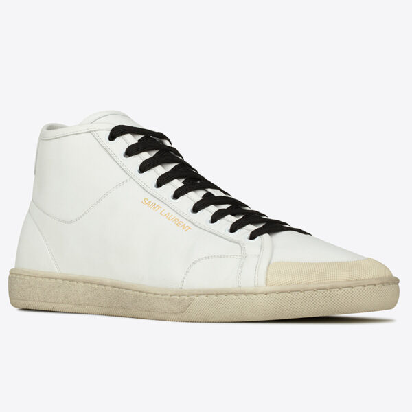 Giày Saint Laurent Court Classic SL39 Mid-Top Sneakers 'Beige' - Ảnh 4