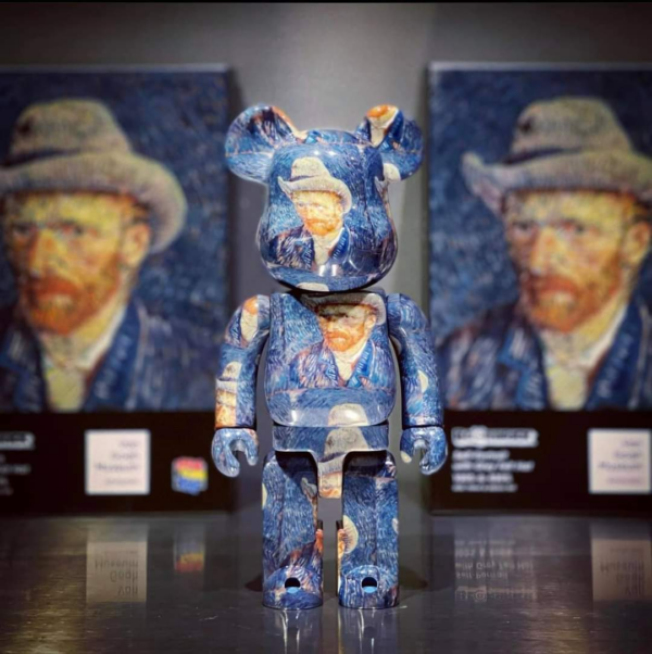 Mô Hình Bearbrick Van Gogh Museum Self With Grey Felt Hat - Ảnh 2