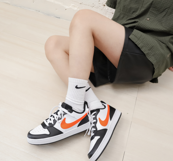 Giày Nike Court Borough Low 2 GS 'White Black Orange' BQ5448-115 - Ảnh 6