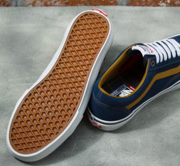 Giày Vans Reynolds Skate Old Skool Navy Gold Brown VN0A5FCB9CV - Ảnh 3
