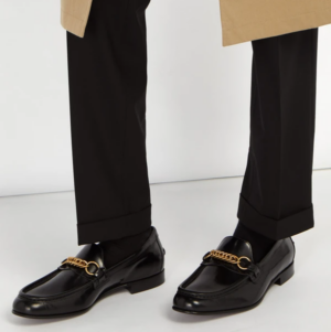 Alternative view of Giày BURBERRY Solway Chain Link Strap Leather Loafers In Black 4078678