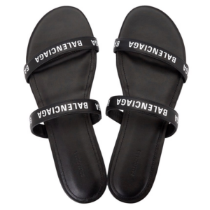 Dep Balenciaga Round Flat Slippers Sandals 'Black' 694999-WCAE1-1090