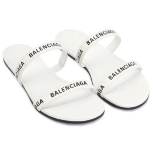 Dep Balenciaga Round Flat Slippers Sandals 'White' 694999-WCAE1-9010