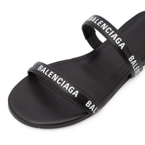 Dep Balenciaga Round Flat Slippers Sandals 'Black' 694999-WCAE1-1090