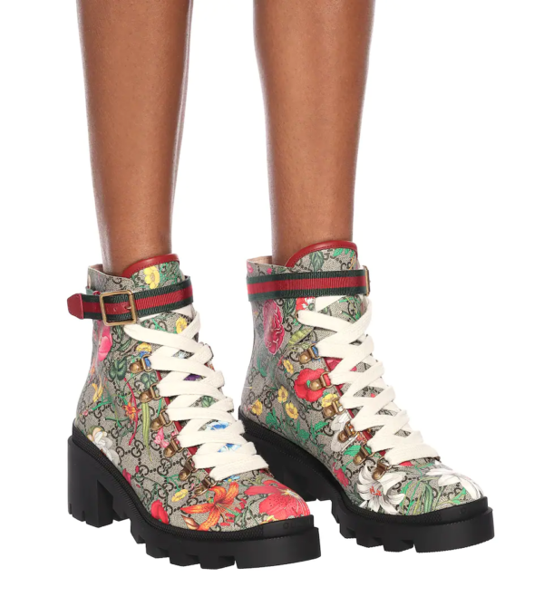 Giày Gucci GG Flora Ankle Boot 602184-HT510-8494 - Ảnh 2