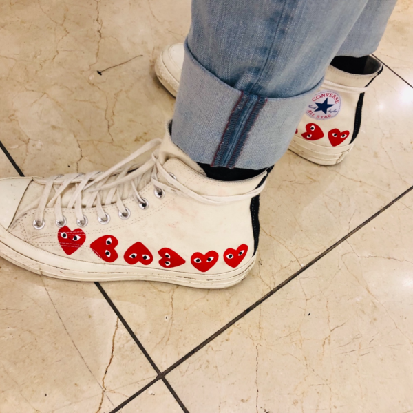 Giày Converse Comme des Garçons Play x Chuck 70 Hi Top Multi Heart 162972C - Ảnh 7