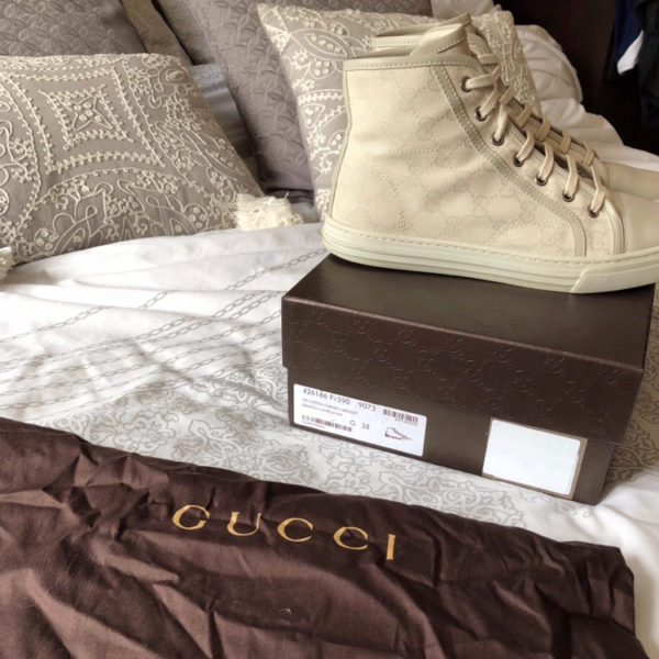Giày Gucci Wmns GG High 'Logo Print White' 426186-FV590-9073 - Ảnh 5