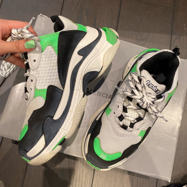 Giày Balenciaga Triple S Trainer Green Fluo 524039 W09O6 9063 - Ảnh 4