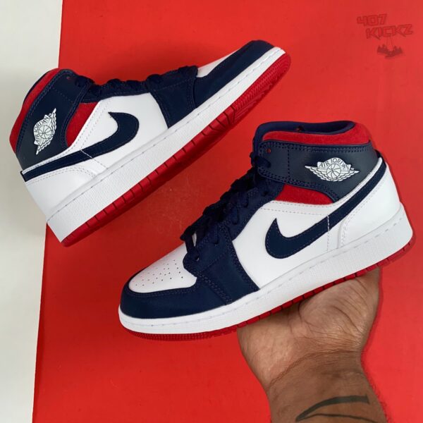 Giày Nike Air Jordan 1 Mid GS 'USA Olympic' BQ6931-104 - Ảnh 3