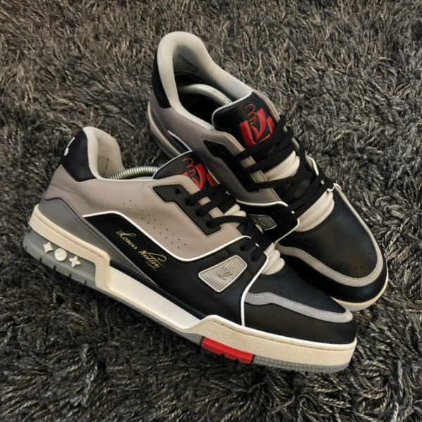 Giày Louis Vuitton Trainer Low 'Black Grey' 1A54H5 - Ảnh 5