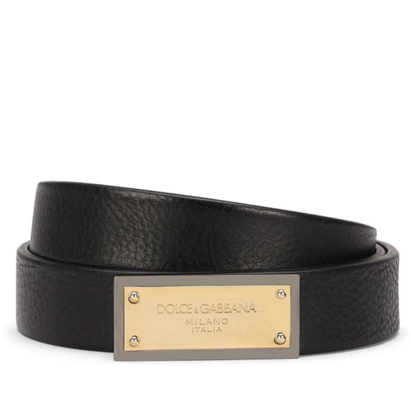 Thắt lưng Dolce & Gabbana Logo Buckle Tumbled Belt BC4591-AV480-80999 - Ảnh 4