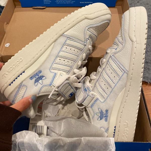 Giày Adidas Forum Low 'Off White Blue Bird' GX1018 - Ảnh 2