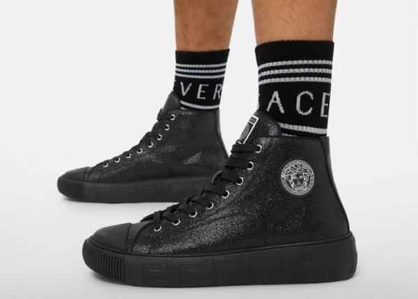 Giày Versace Greca Suede High Top Trainers 'Black' DSU8403-1A02718-1B00P - Ảnh 3