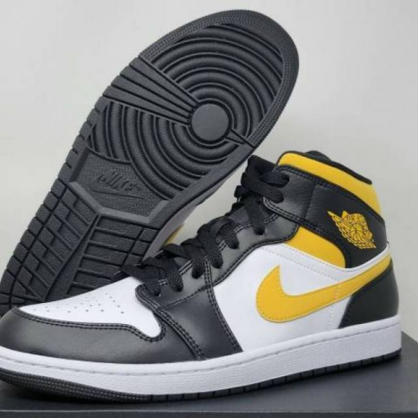 Giày Nike Air Jordan 1 Mid 'Black University Gold' 554724-177 - Ảnh 4