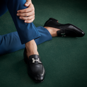 Alternative view of Giày Hermes Wmns Paris Loafers Black Silver HR20210208